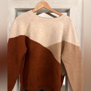 SHEIN tri colored sweater, size large, barely worn